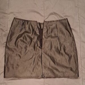 Fashion Nova Black Mini Skirt with Front Notch